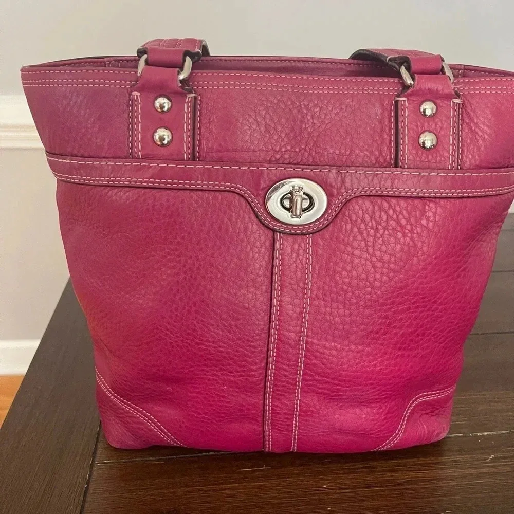 Coach turn lock tote bag